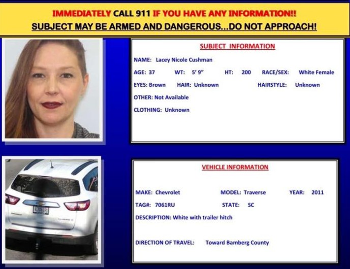 Lacey Cushman Barnwell, SC Shooting: Blue Alert Issued After Officer Injured In Blackville, South Carolina Shooting